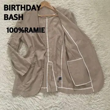 BIRTHDAY BASH 100% 라미 린넨 베이지 테일러드 자켓