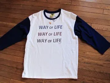 melple WAY OF LIFE 긴팔 티셔츠 화이트/네이비
