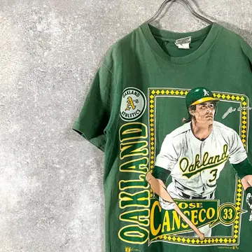 레어 USA제 MLB 티셔츠 애슬레틱스 호세 칸세코 그린