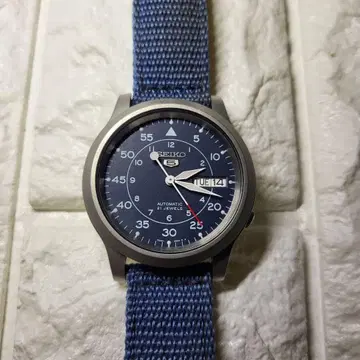세이코 5 SEIKO 밀리터리 자동 감기 네이비