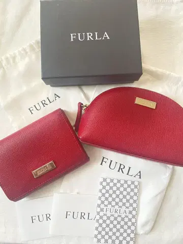 새상품급 훌라 FURLA 미니 지갑 컴팩트 지갑 미니 파우치 2개 세트