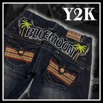 00s Y2K 아카이브 일본 레이블 데님 헤이세이 갸루