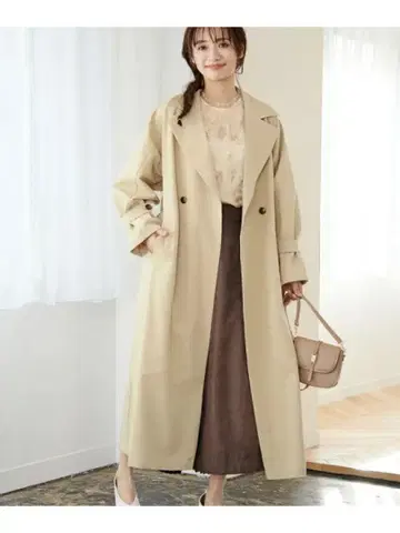 mystywoman 루즈한 롱 트렌치코트 베이지 52 프리 사이즈
