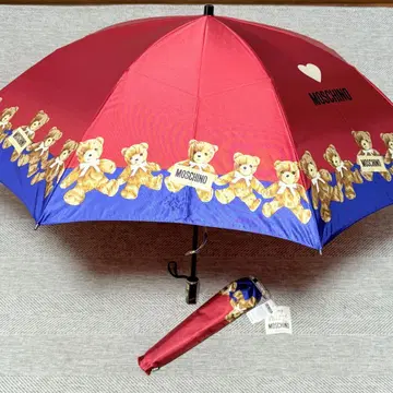 미품 MOSCHINO 모스키노 베어 곰 하트 우천 겸용 접이식 우산