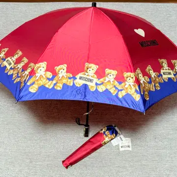 미품 MOSCHINO 모스키노 베어 곰 하트 우천 겸용 접이식 우산