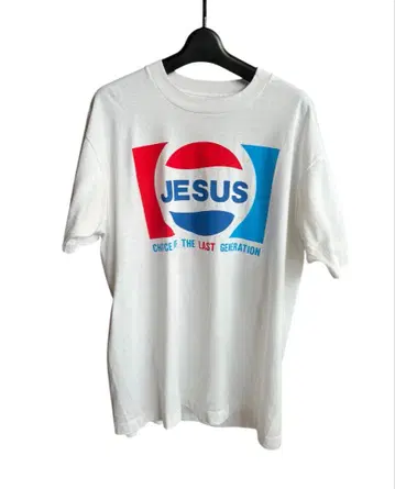 90s JESUS PEPSI 펩시 패러디 티셔츠 USA제 빈티지