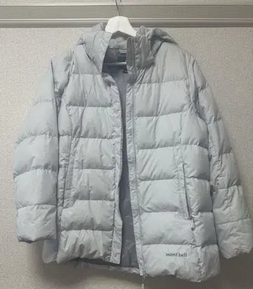 몽벨 몽벨 다운 자켓 후드 부착 라이트 그레이