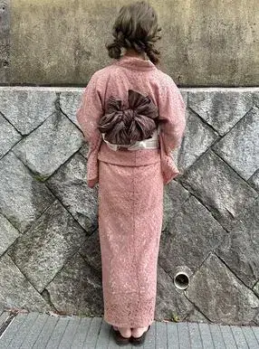 핑크 레이스 유카타 세트