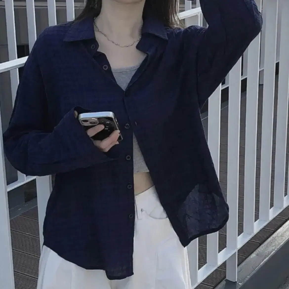 여름 체크 셔츠