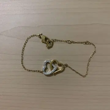 스와로브스키 하트 모티브 팔찌 골드 실버