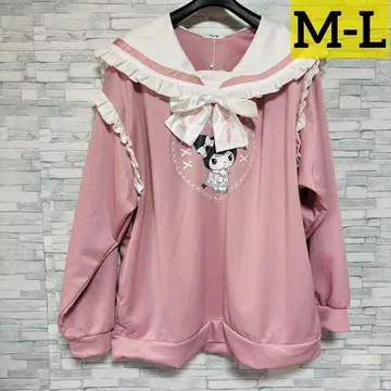 달밤의 멜로쿠로 쿠로미 산리오 프릴 세일러 카라 풀오버 M L