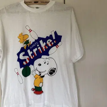 VINTAGE PEANUTS 스누피 티셔츠 볼링 패턴