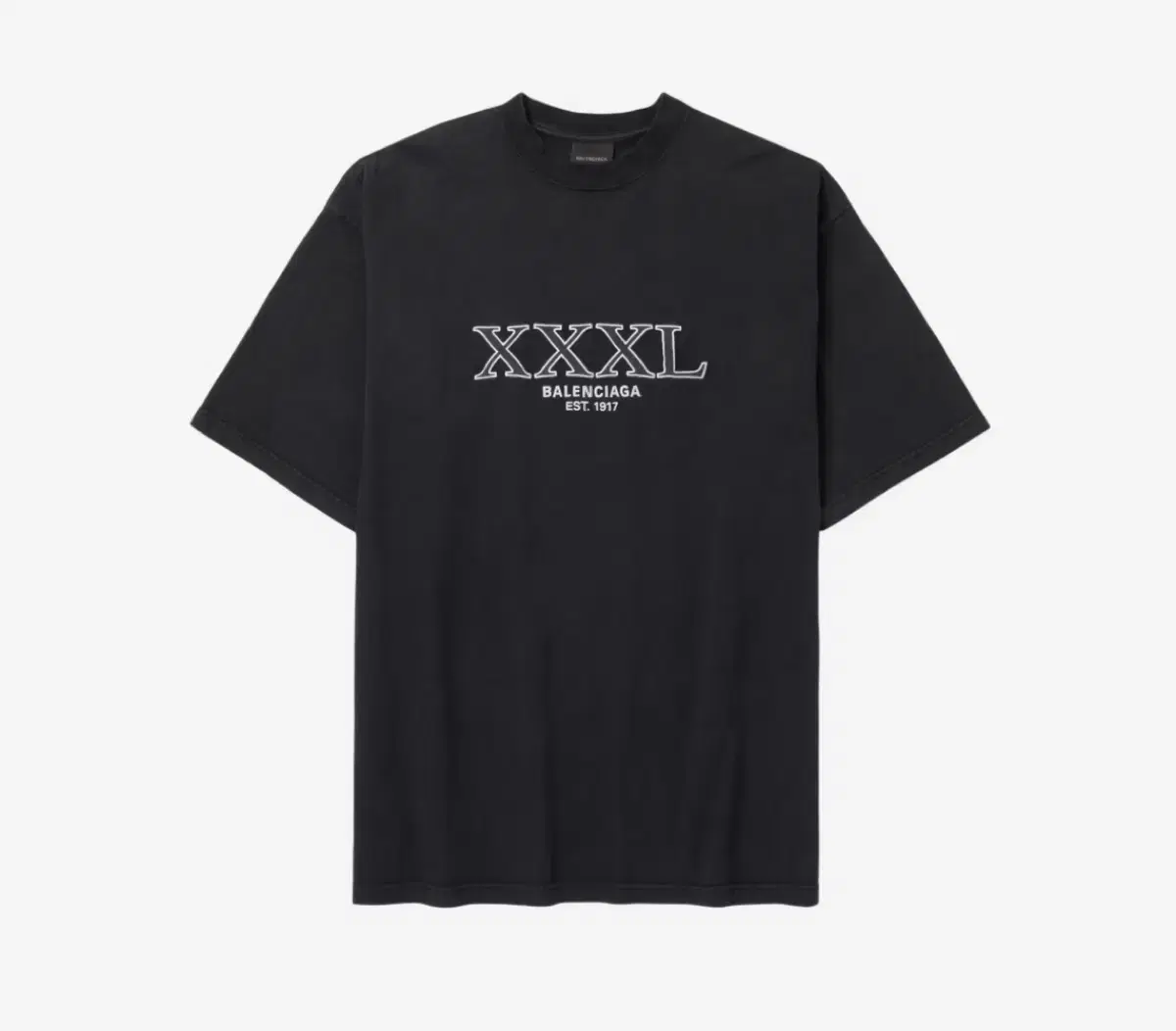 [M] 발렌시아가 3XL 티셔츠 블랙 반팔 XXXL
