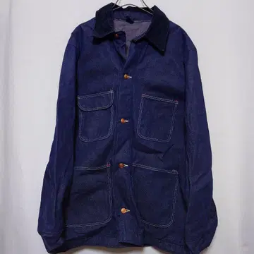 70s blue bell 블루 벨 커버올 다크 네이비 민트 데님 칼라