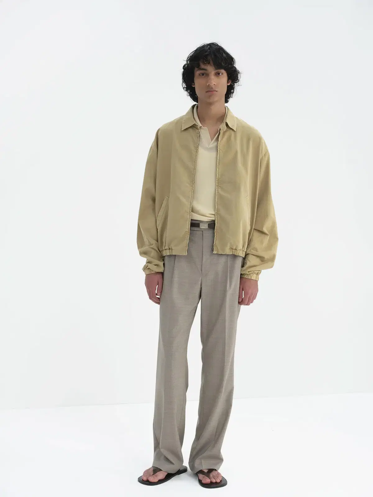 Auralee 25SS FINX GABARDINE Swing Top Beige size 5