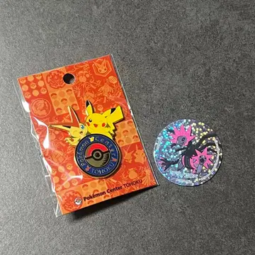 포켓몬 센터 도호쿠 한정판 로고 핀즈 피카츄 비쿠티니 덤 포함