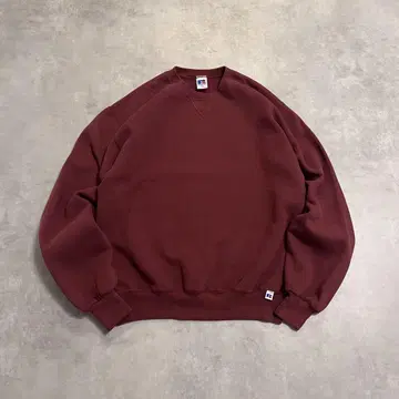 RUSSELL ATHLETIC 90s 앞 V 무지 맨투맨 보르도 M