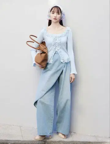 SNIDEL Sustainable 스커트 라이크 데님
