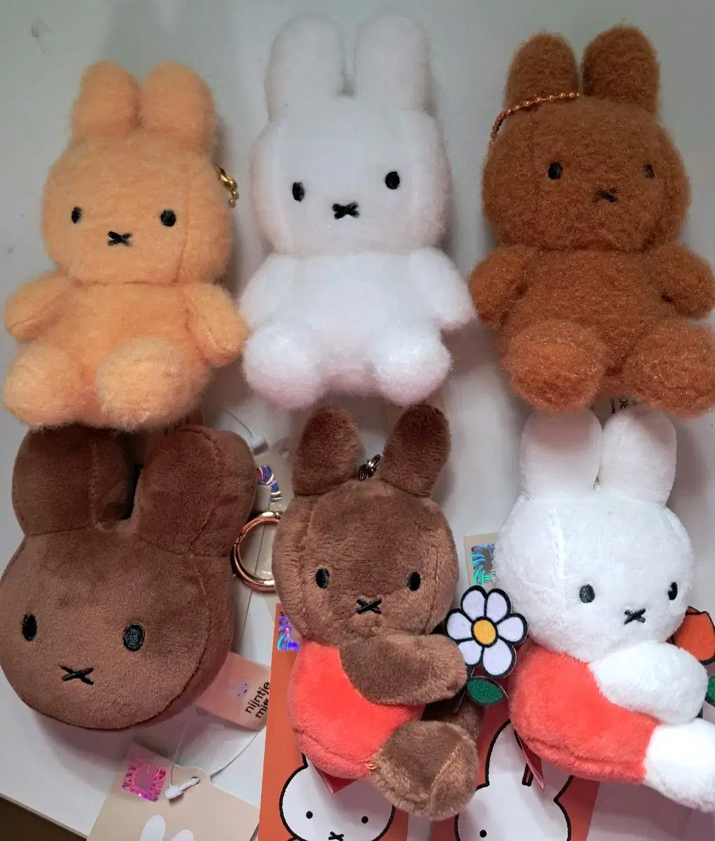 크리미 미피인형 키링, 미피 얼굴 키링, 꽃든 미피인형 키링