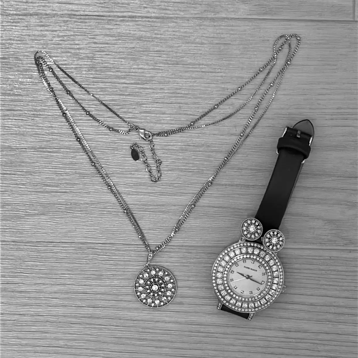 Herry Mason necklace earrings cubic Swarovski Ably exchange watch watch