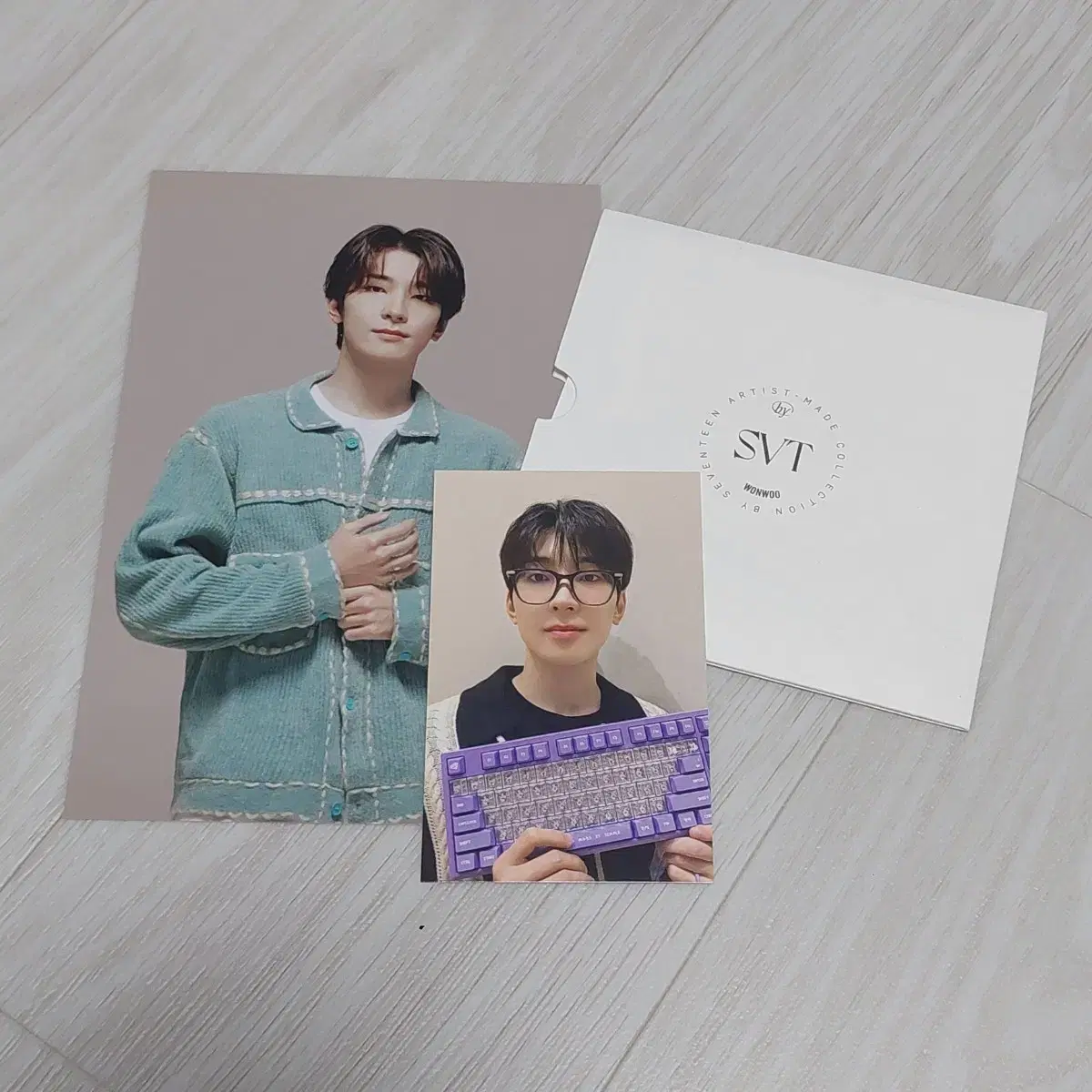 세븐틴 아티스트 메이드 원우 키보드 포카 엽서 메이킹로그