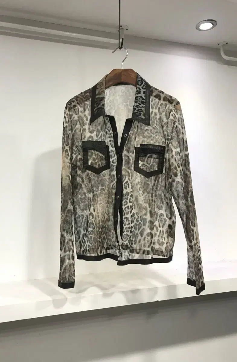 Vintage Leopard Oriental Silky Shirt (Polo Ralph Lauren)