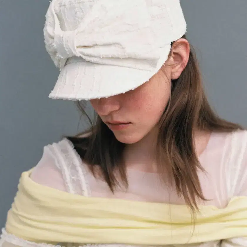 Awesome Needs Bellboy Cap Ribbon Wave White #포에지담쓰리