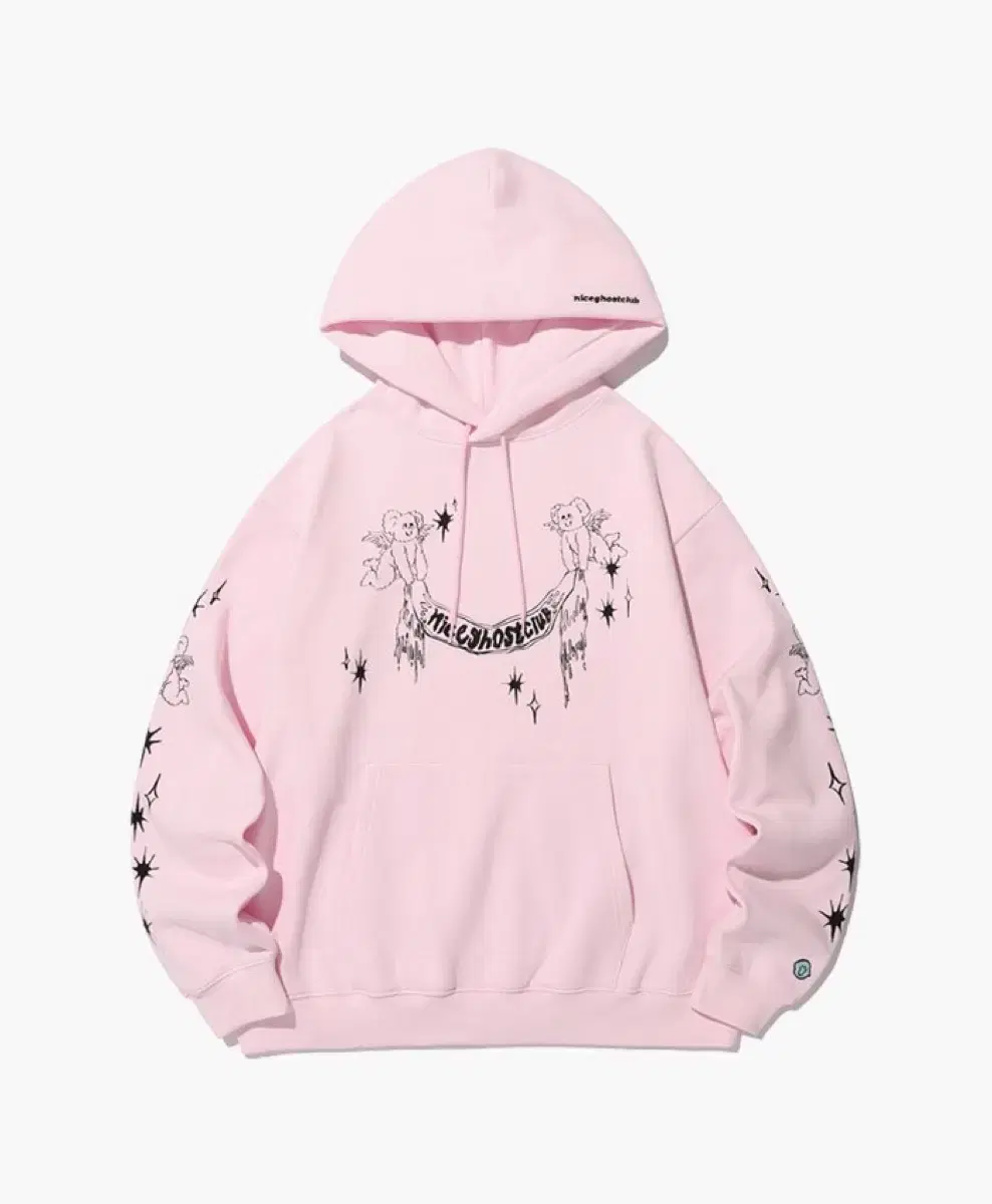 Nice Ghost Club Heavenly Bear Angel Hoodie Light Pink