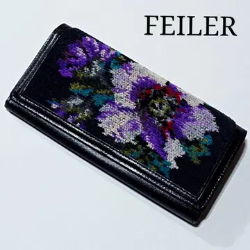 FEILER 페이러 장지갑 섀넌 보라색 꽃무늬 셔닐 직조
