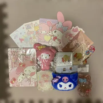 마이멜로디 엽서 키링 거울 노트 봉제 인형 기타 세트