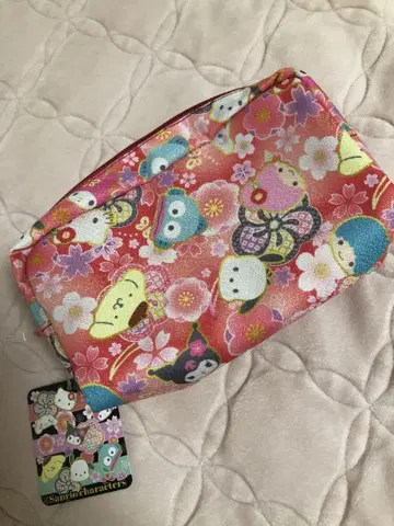 산리오 일본풍 패턴 스퀘어 파우치