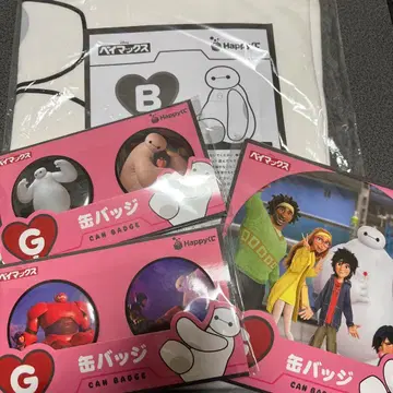 B상 티셔츠 G승 캔뱃지 HAPPY 제일복권 베이맥스