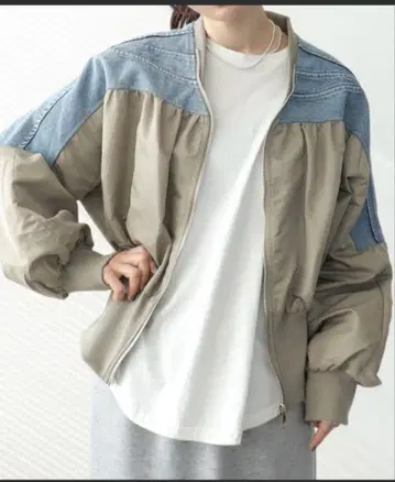 쓰리포타임 새상품급 데님 도킹 점퍼 블루종