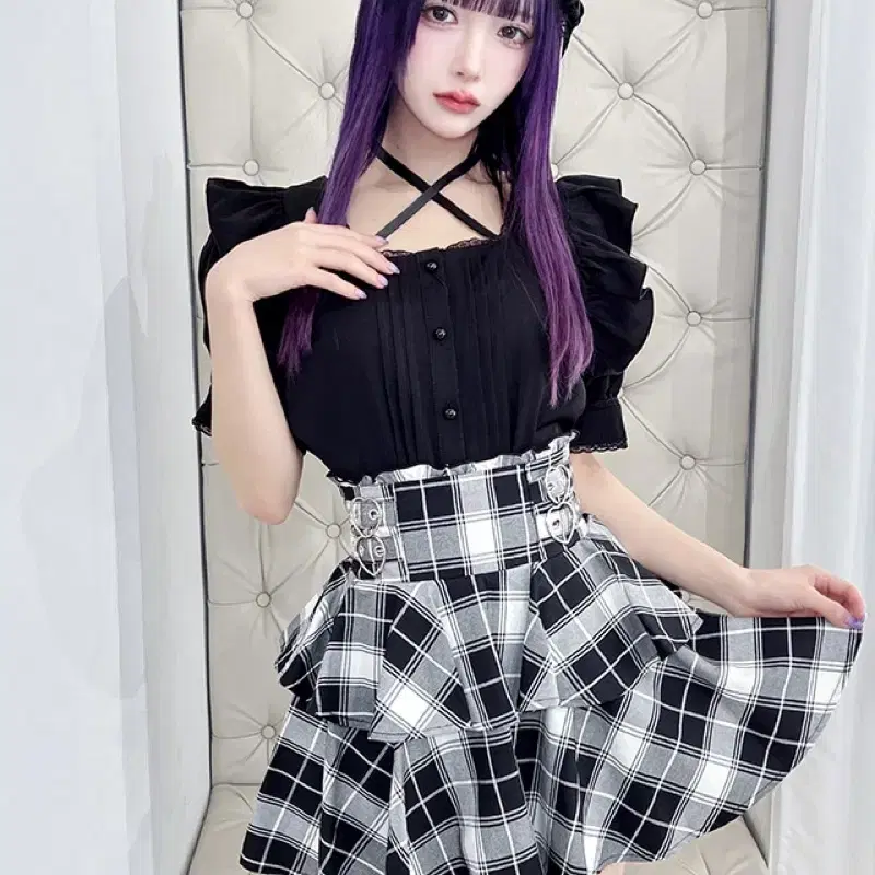 MA*RS Heart Buckle Double Frill Skirt Mass Production Type Jirai