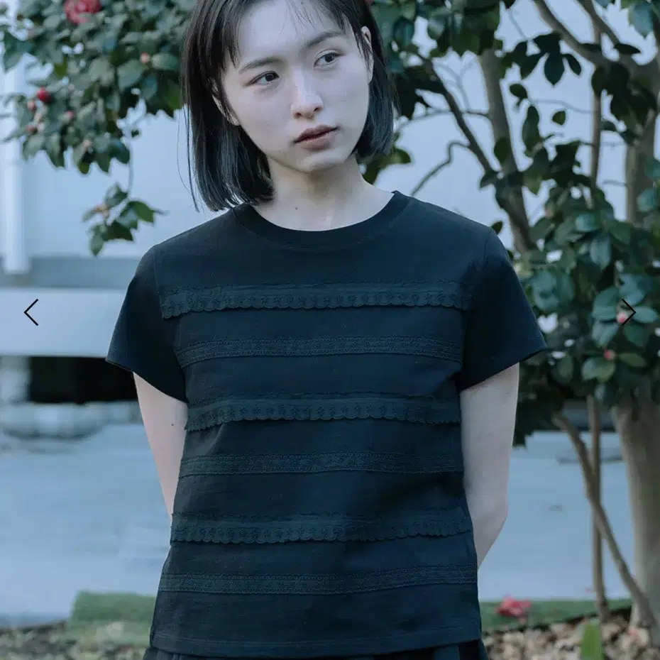 MUSINSA | OHESHIO round collar frill long t-shirt (white)