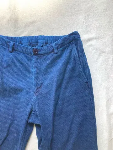 BLUE BLUE 네이비 나염 유도 이지 와이드 팬츠 L 인디고 사시코