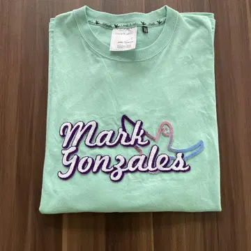 마크곤잘레스 긴팔 티셔츠 민트 그린 자수 롱T 사이즈 XL
