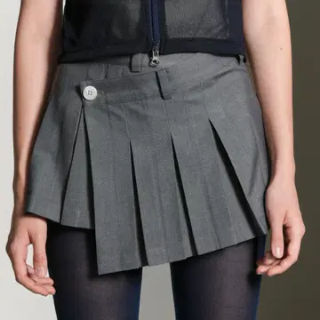 Grailz unbalance pleats wrap skirt grey | 브랜드 중고거래 Grailz unbalance pleats wrap skirt grey | 브랜드 중고거래