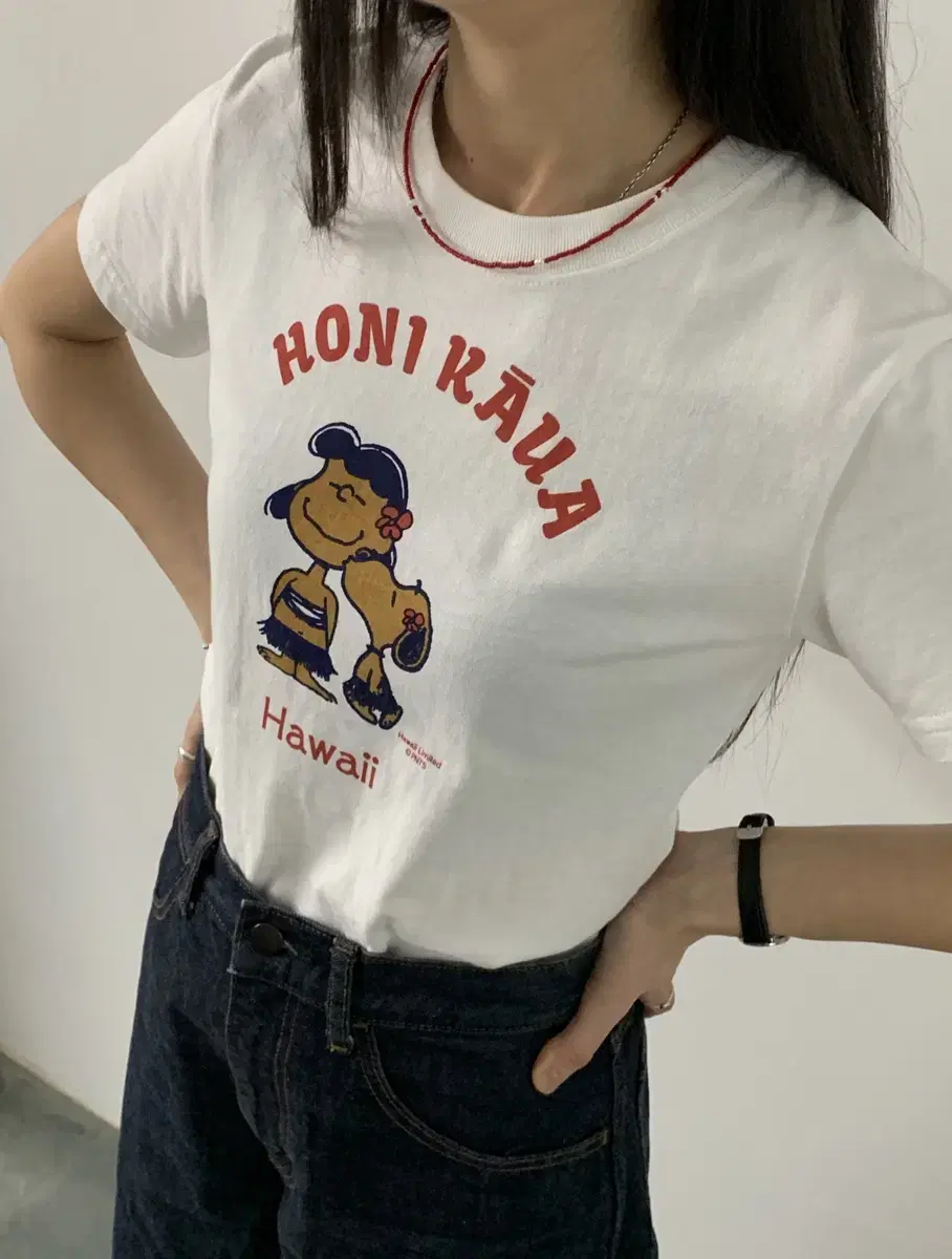 Peanuts snoopy 피넛츠 스누피 루시 하와이 한정 반팔 티셔츠