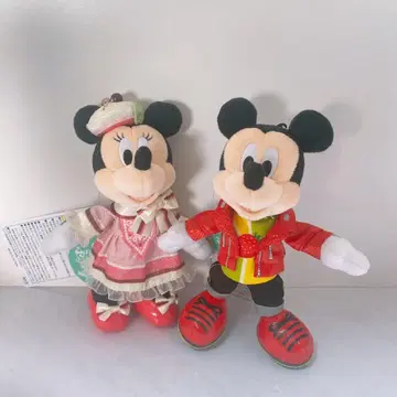 디즈니 파루파루자 바네로페 미키 미니 봉제 인형 배지 세트
