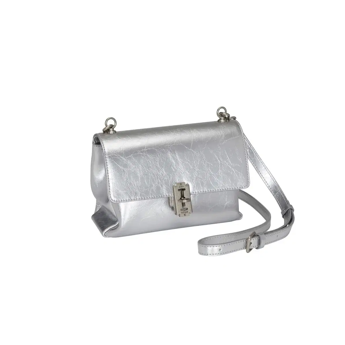 Vunque Toc Baguette Mini Crossbody Bag Jet Silver