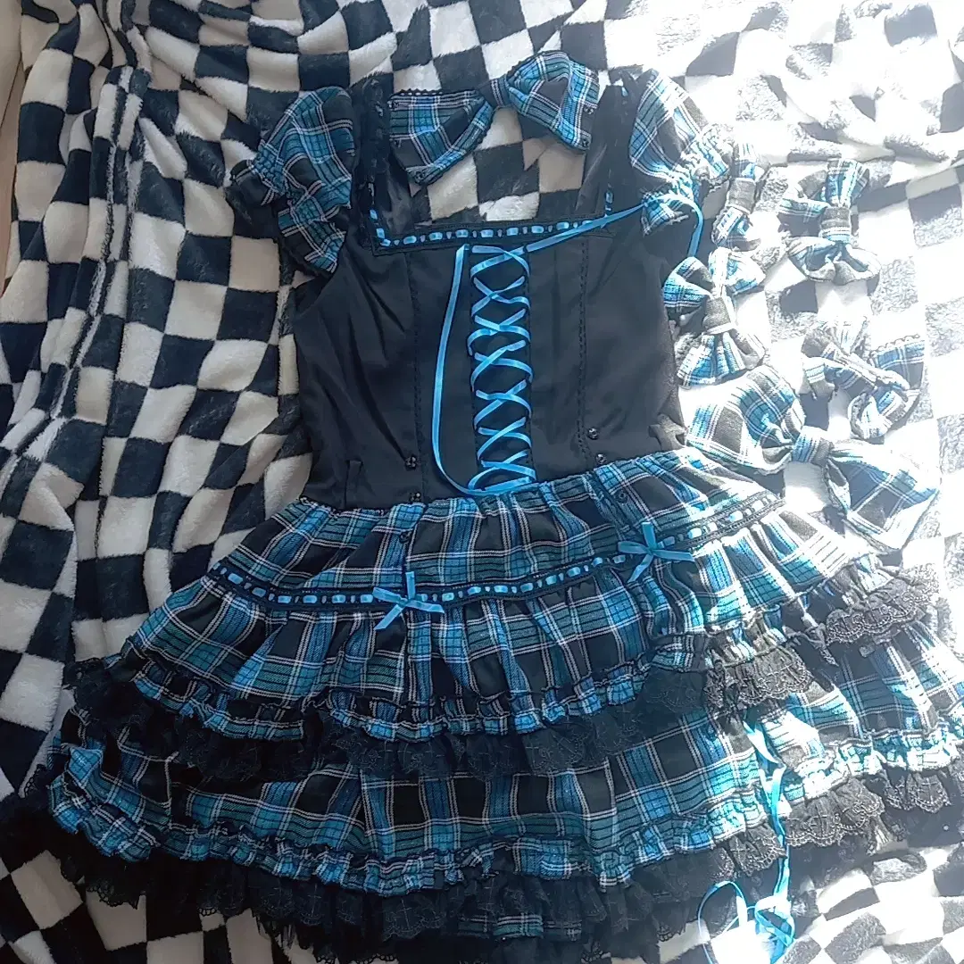 Blue Black Gothic Lolita Dress #고스로리,#로리타,#지뢰계,#섭컬 on