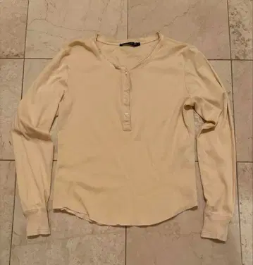 랄프 로렌 헨리넥 티셔츠 아이보리 베이지 L