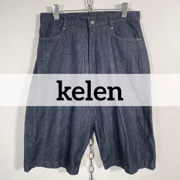 kelen 데님 와이드 사루엘 숏 팬츠 bishop M 사이즈