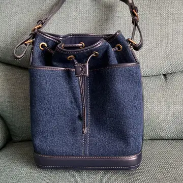 ZARA 자라 데님 개더 드로우 스트링 맥시 백
