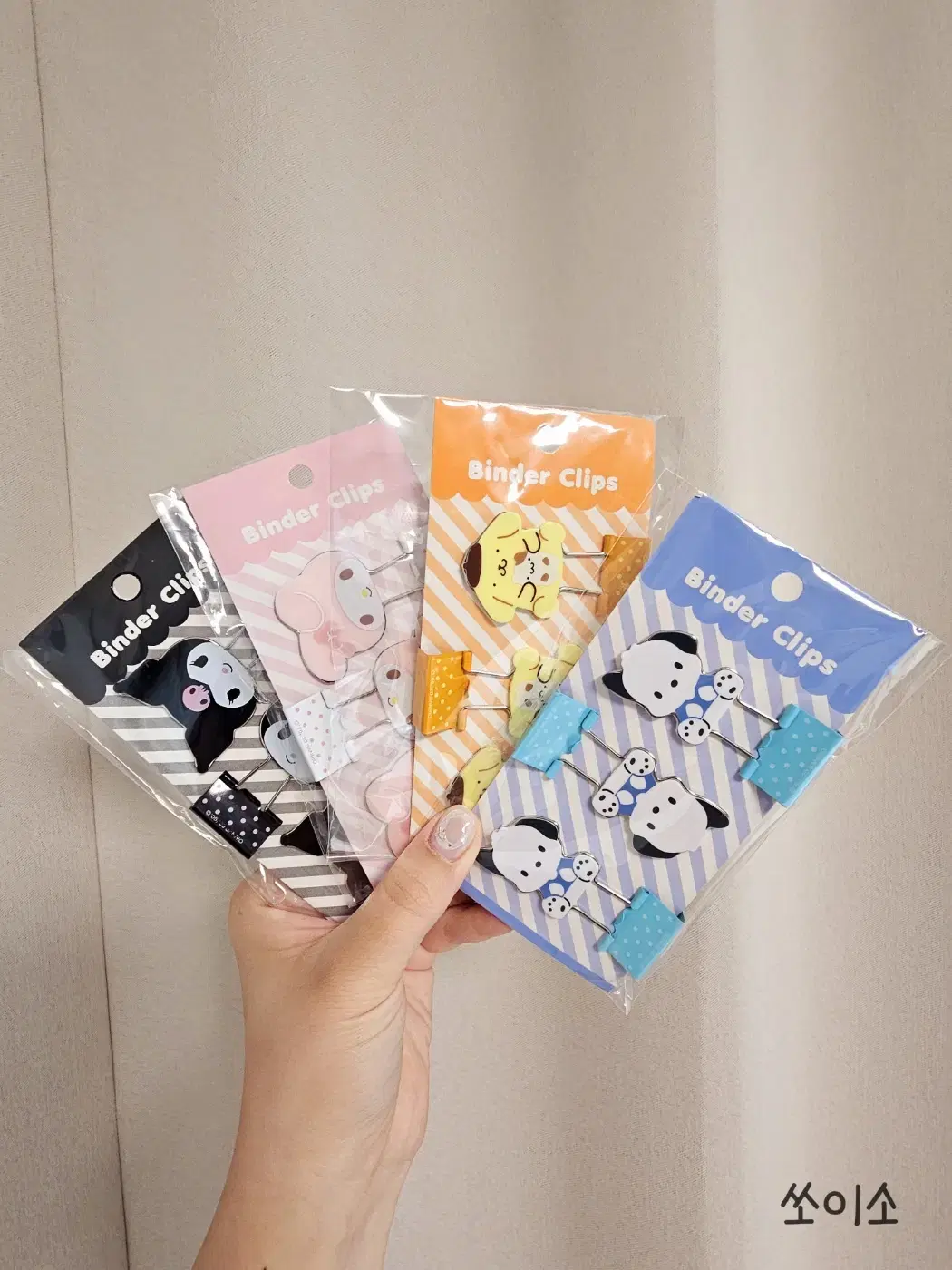 산리오 얼굴 더블 클립 3p