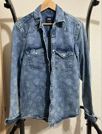 ZARA 자라 모노그램 데님 셔츠 자켓
