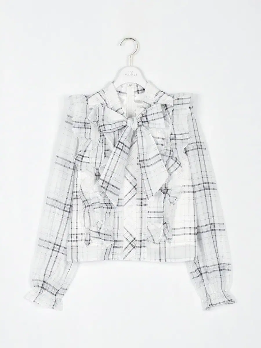 Eblin EVELYN Original Check Frill Blouse
