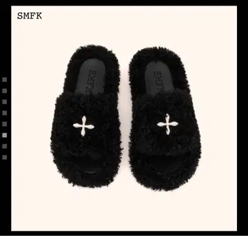 SMFK 벨벳 퍼리 슬리퍼