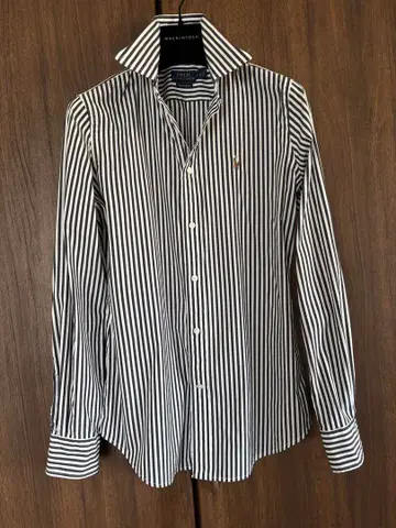 폴로 랄프로렌 스트라이프  긴팔 셔츠 홀스 로고 자수 블랙